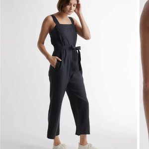 Quince 100% European Linen Square Neck Jumpsuit
